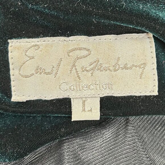Emil Rutenberg Green Velvet Button Short Blazer Jacket Size L - Picture 4 of 8